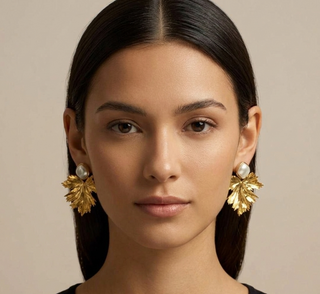 Gilded Palm Earring