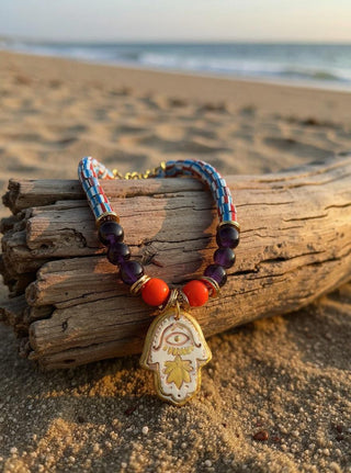 Sunset Hamsa Necklace