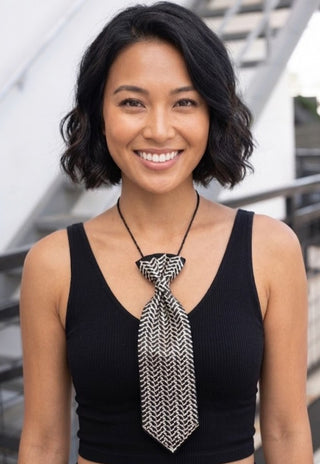 Black and Silver Tie